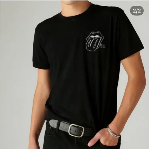 Lucky Brand Black Rolling Stones Graphic Tee Shirt - Picture 2 of 2